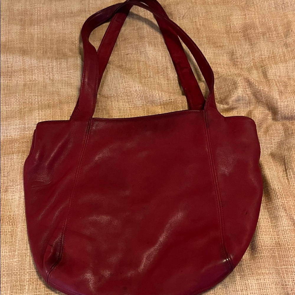 VINTAGE 1998 Coach Deep Red Leather LEXINGTON Bucket Bag/Tote RARE #4181